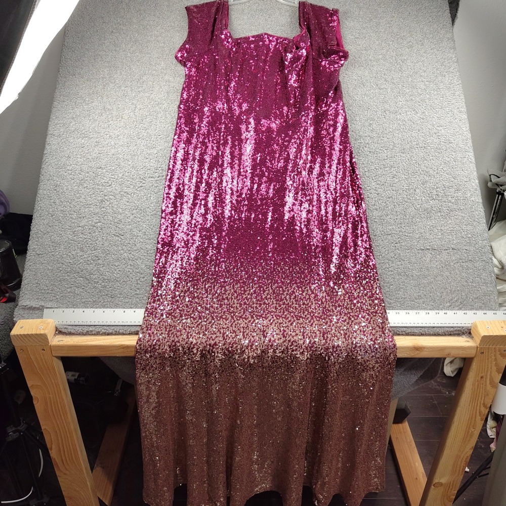 Torrid Maxi Dress Sz 26 Burg Champagne Sequin Ombre Off The Shoulder NWT